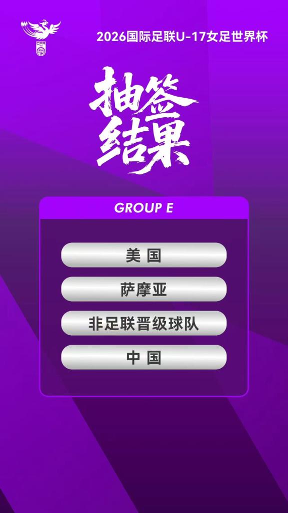 壹号娱乐-U17女足世界杯抽签：中国队与美国队同组